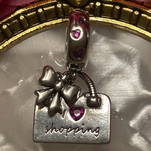 Charm for Pandora Bracelet Purse I Love Shopping Sterling Silver - Picture 3 of 10